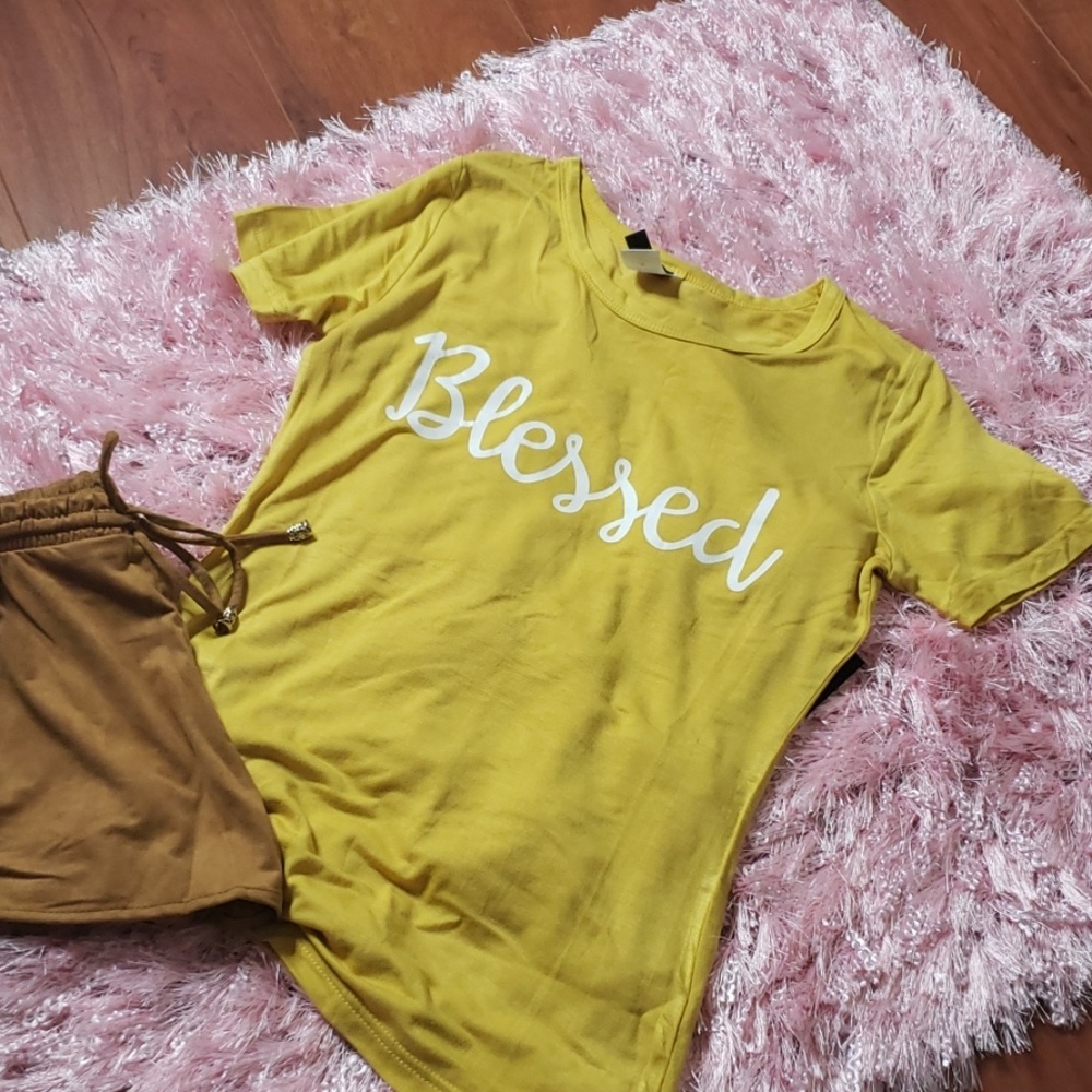 "Blessed" mustard Tshirt